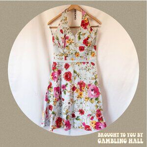 Lily retro floral halter dress 